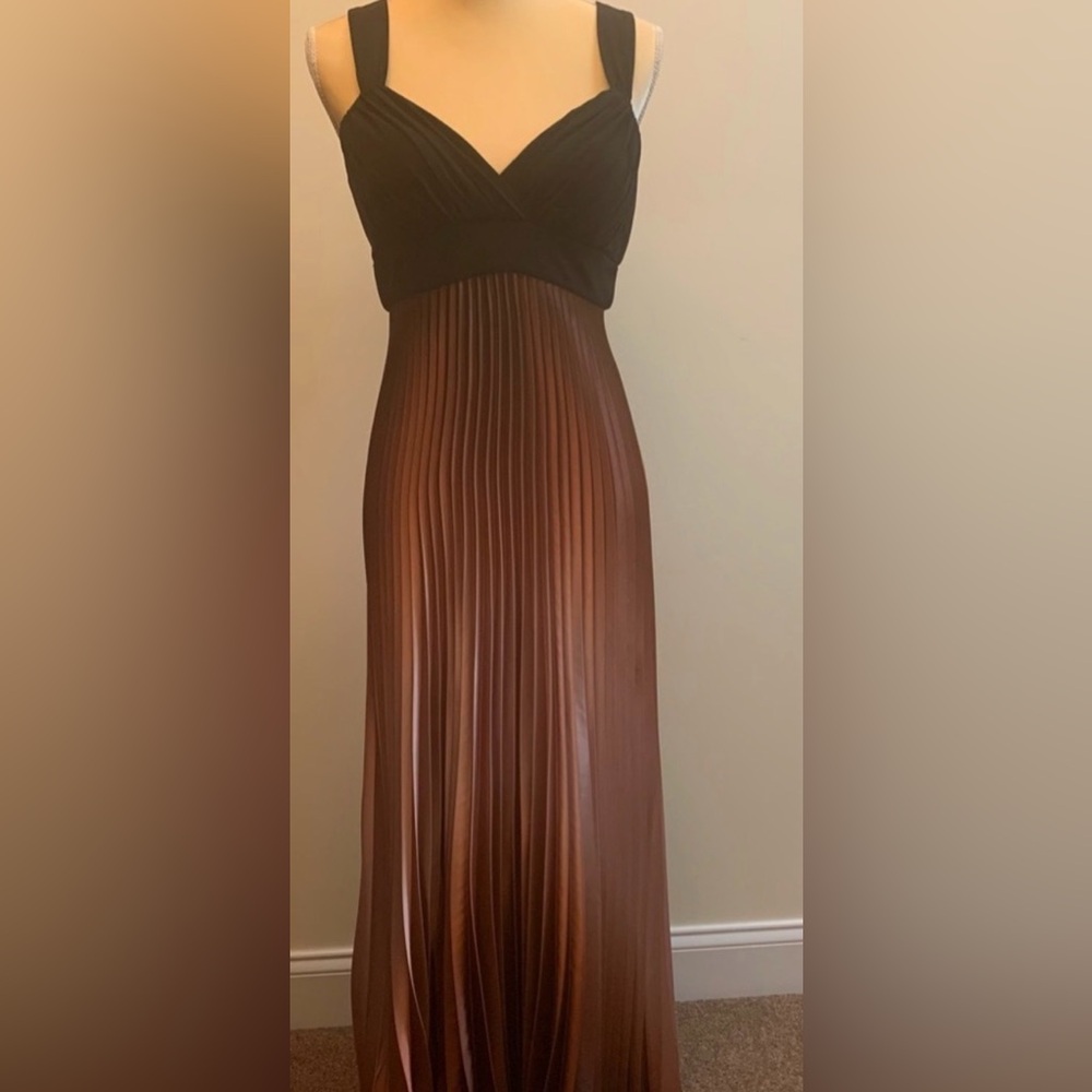 NWOT Betsy & Adam Black and Brown Maxi Dress size 6